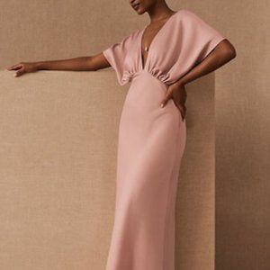 Anthropologie / BHLDN Leila Satin Charmeuse Maxi Dress
